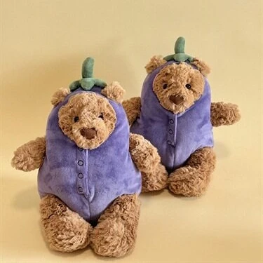 

Jellycat Bartholomew Bear Aubergine 30cm Soft Plush Toy Cute Eggplant Bear Stuffed Animal Doll Kids Birthday Gift