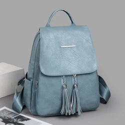 4 Color Optional Bags Girl Travel Kapsack Fashionable Solid Color PU Leather Backpacks Luxury Women's Designer Brand Mochilas
