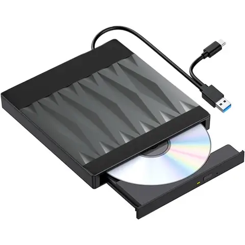 외장 CD/DVD 드라이브 슬림 DVD±RW 광학 드라이브 휴대용 CD DVD 버너 리더 라이터 노트북 PC 윈도우 11 10 리눅스 맥OS용