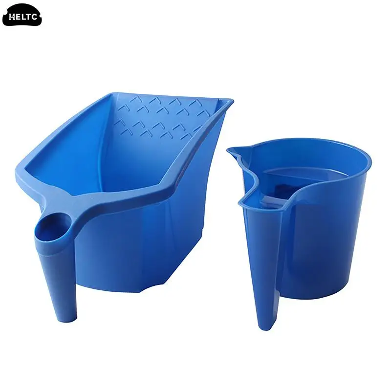 1PC Plastic Roller Brush Holding Paint Cup New Material Convenient Construction Blue Plastic Paint Tray Paint Tool Painting Tool