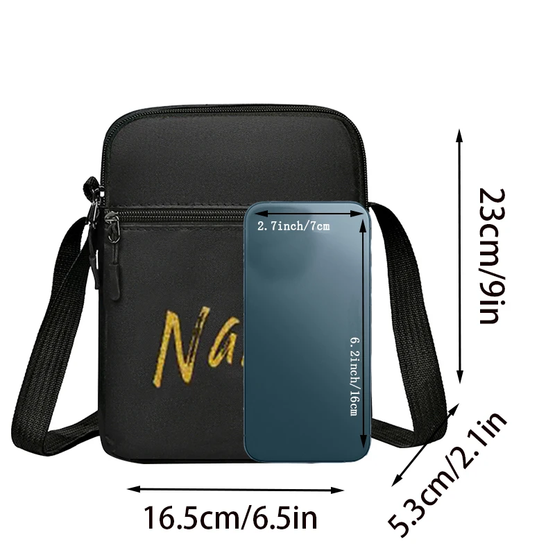 Unisex-Mini-Umhängetasche – kompakte Handytasche mit verstellbarem Riemen (Hals/Taille tragbar) für Männer und Frauen – Detail 2