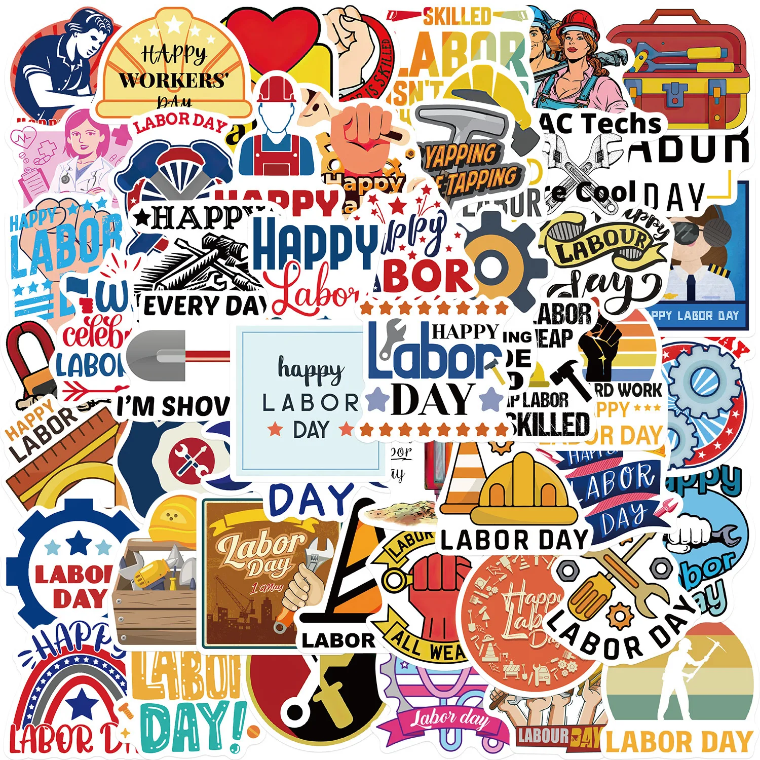 

50Pcs Cartoon Labor Worker Series Graffiti Stickers Suitable for Laptop Helmets Desktop Decoration DIY Stickers Toys Wholesale