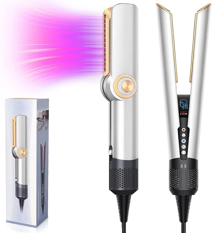 

Professional Salon Electric Portable Hair Straightener Steam Quick Heating High Speed LED Hair Dryer Wet and Dry Home Hotel
