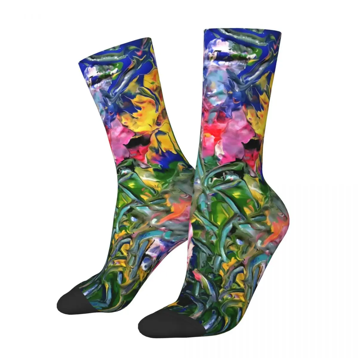 Flower Garden Men's Socks Retro Harajuku Street Style Novelty Pattern Crew Sock