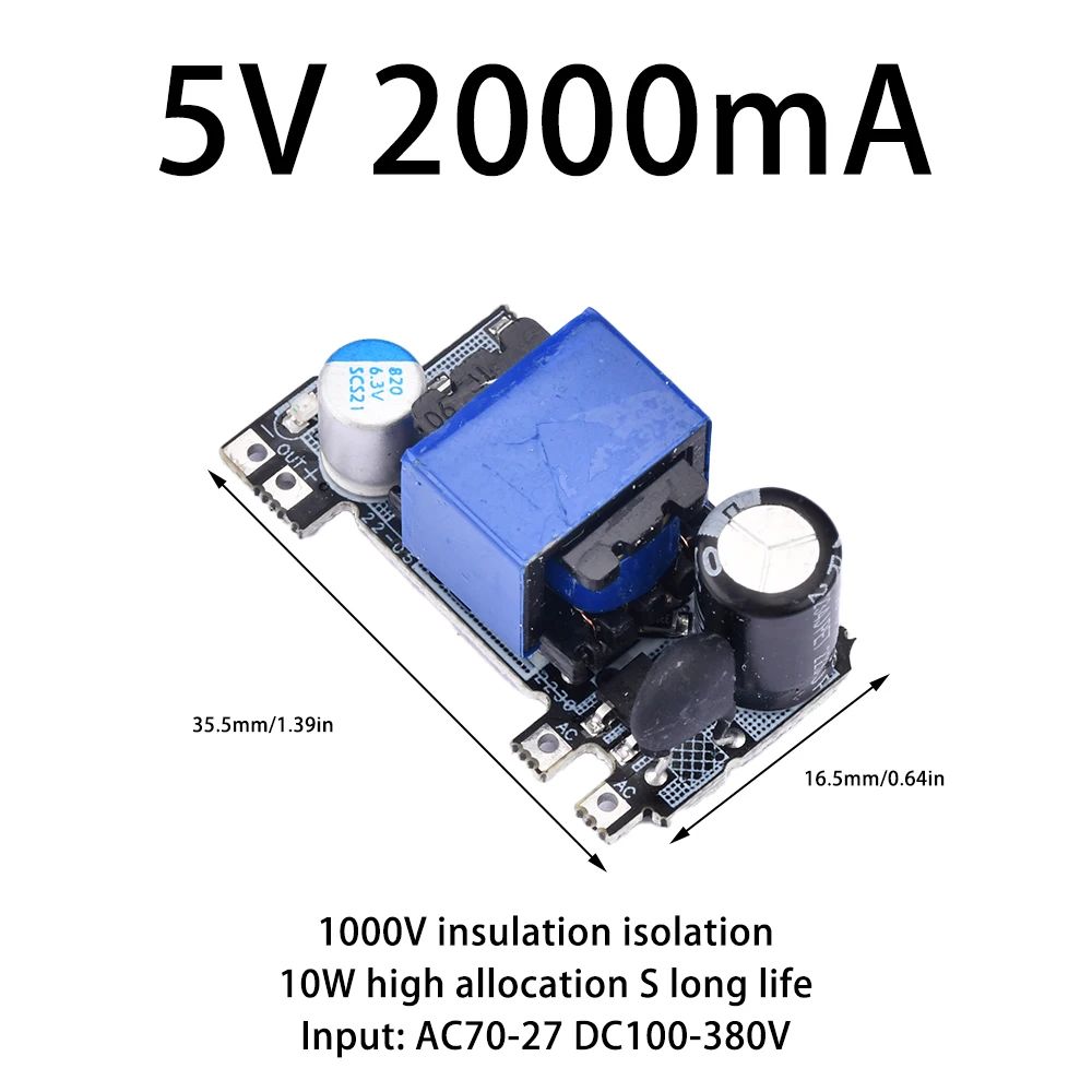 AC-DC 5V 1000mA 2000mA 5W 10W Precision Buck Converter AC 220V to 5V DC Step Down Transformer Power Supply Module