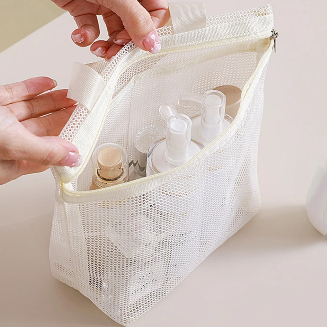 شبكة ماكياج أدوات الزينة تخزين أكياس حقائب اليد المحمولة السفر غسل الجسم دش أدوات المنظم معلقة منظم أدوات التجميل الحقيبة