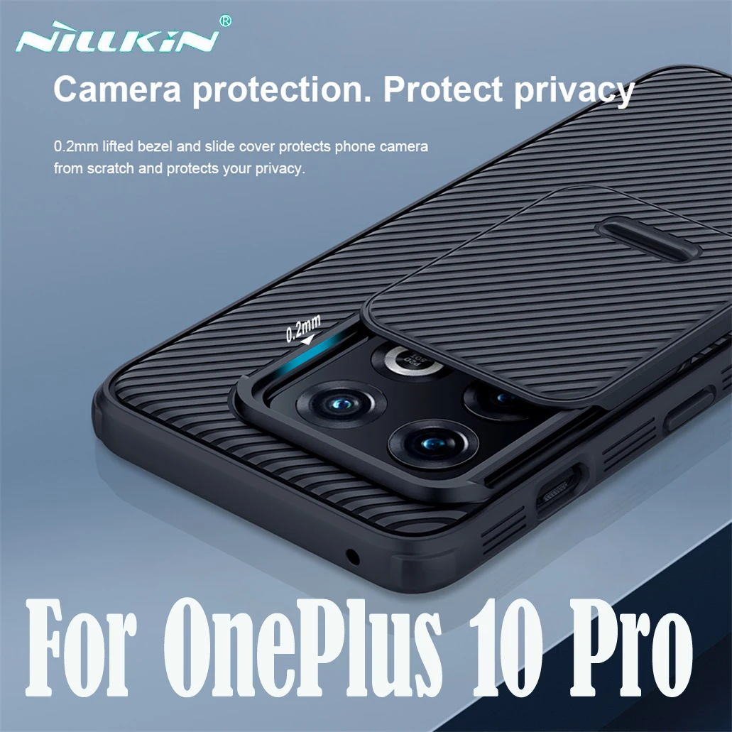 Nillkin camshield pro caso para oneplus 10 pro, com protetor de capa de câmera slide duro pc + tpu capa