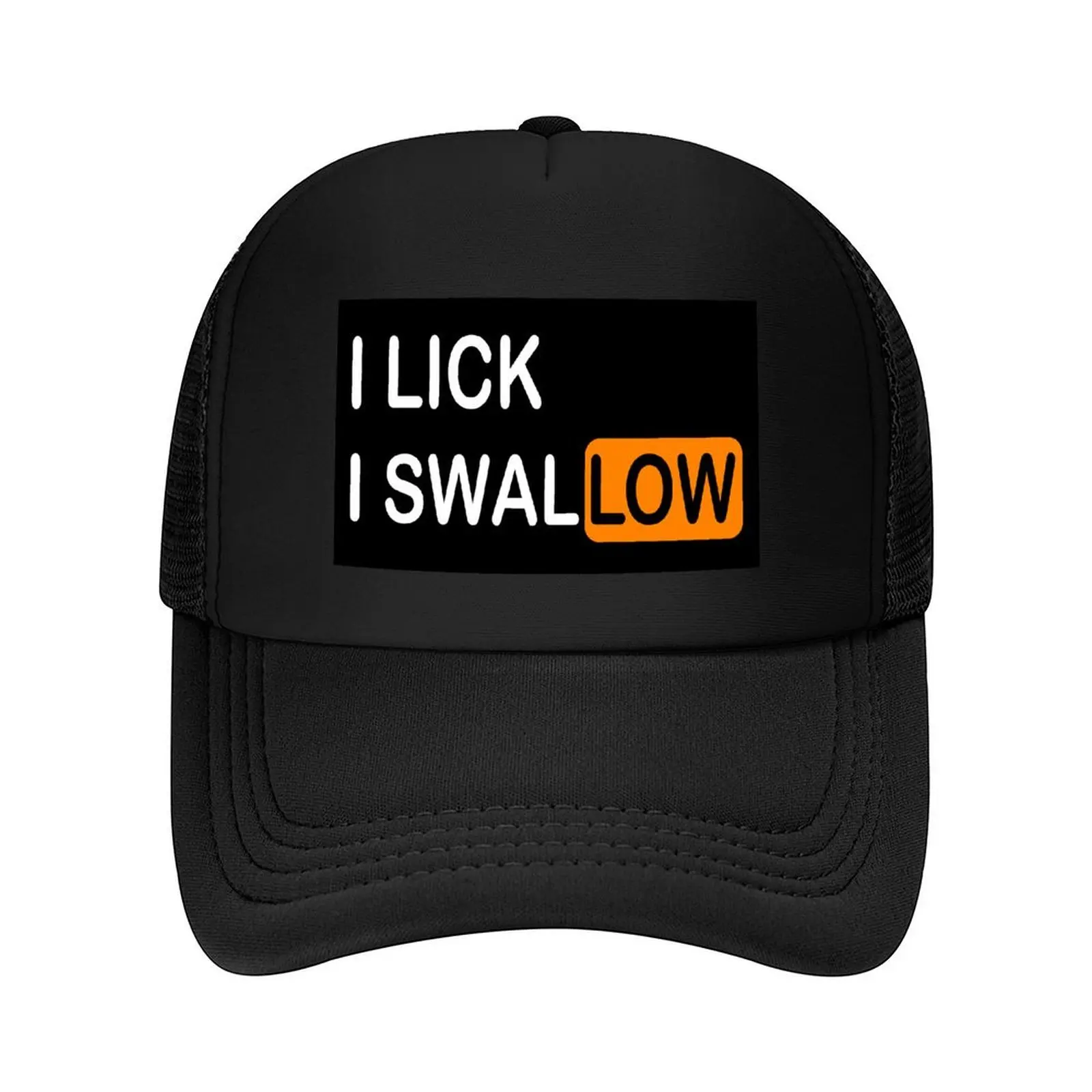 

I Lick I Swallow Black Baseball Cap Fashion Beach Hat Baseball Cap Rave black Sun Hats For Women Men's