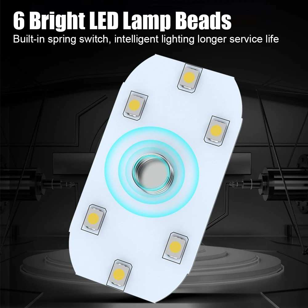 5V 6LED Car Roof Magnets Reading Lamp Reading Light Indoor Car Lighting Car Interior Lights Night Hand Touch Light Ceiling Lamp