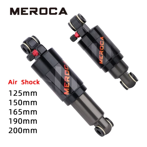 MEROCA-amortiguador de aire para bicicleta de montaña, 125mm/150mm/165mm/190mm/200mm, aleación para patinete, bicicleta plegable, piezas de ciclismo