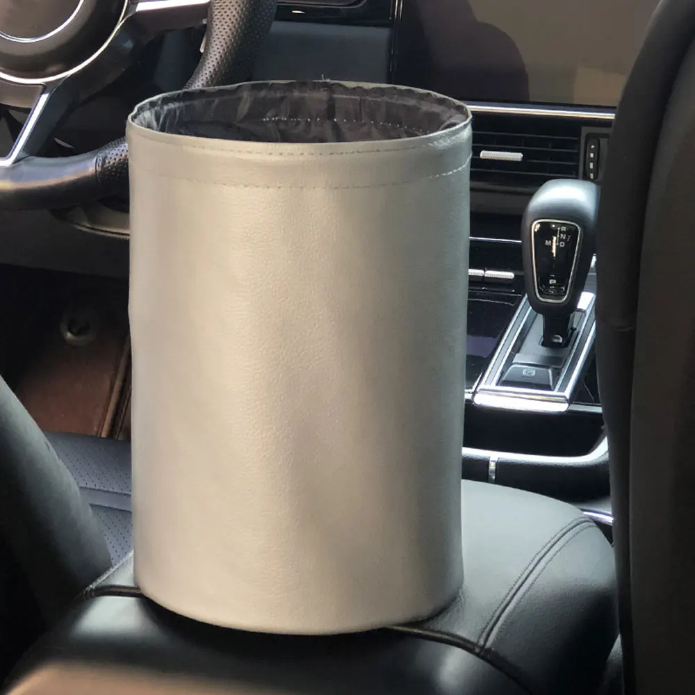 Car Storage Basket Interior Rubbish Container for Waste Organizer Holder Waterproof Garbage Can Trash Bin Folding Car Products