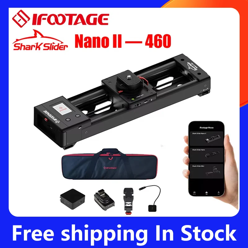 IFOOTAGE Shark Slider Nano II - 660 Mini Motorized Camera Long Version,Aluminum Alloy Dolly Track,Video Stabilizer Rail Panorama