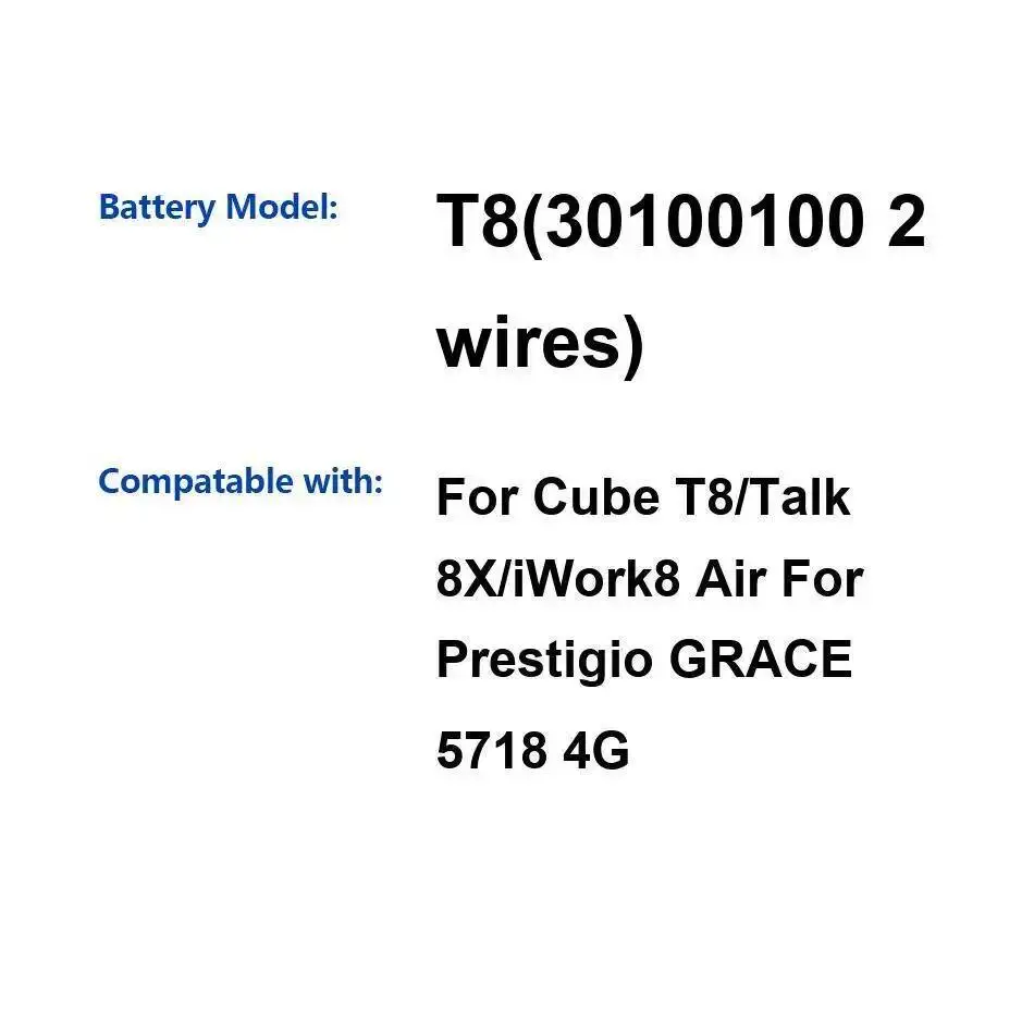 

Аккумулятор для ноутбука 4500 мАч для Cube T8 Talk 8X Iwork 8 Air Prestigio Grace 5718 4G 30100100 2 провода
