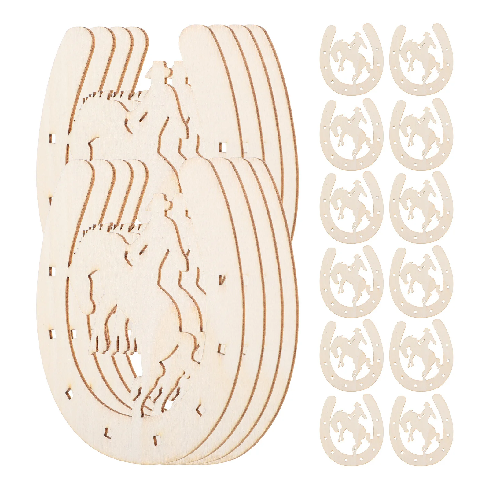 

20pcs Wooden Horseshoe Cutouts Unfinished Wood Slices For Diy Craft Home Decoration Western Party Favors Country Room Decor