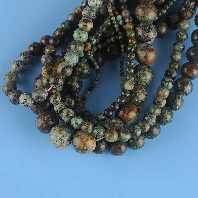 2/3/4/6/8/10mm Natural Stone African Turquoise Stone For Diy Jewelry Bracelet Necklace Making