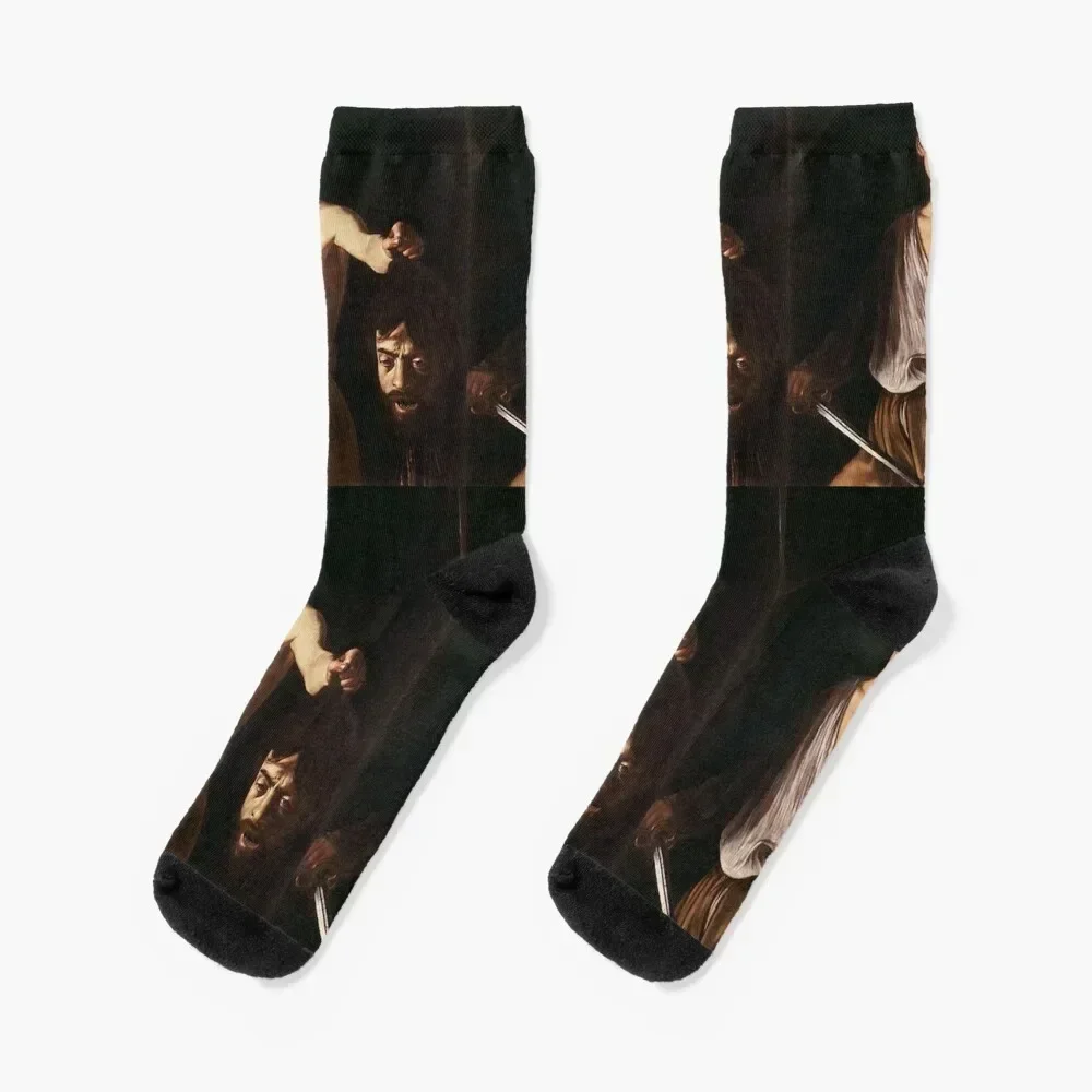 DAVID WITH THE HEAD OF GOLIATH - CARAVAGGIO Socks funny gifts man designer Socks Female Men's