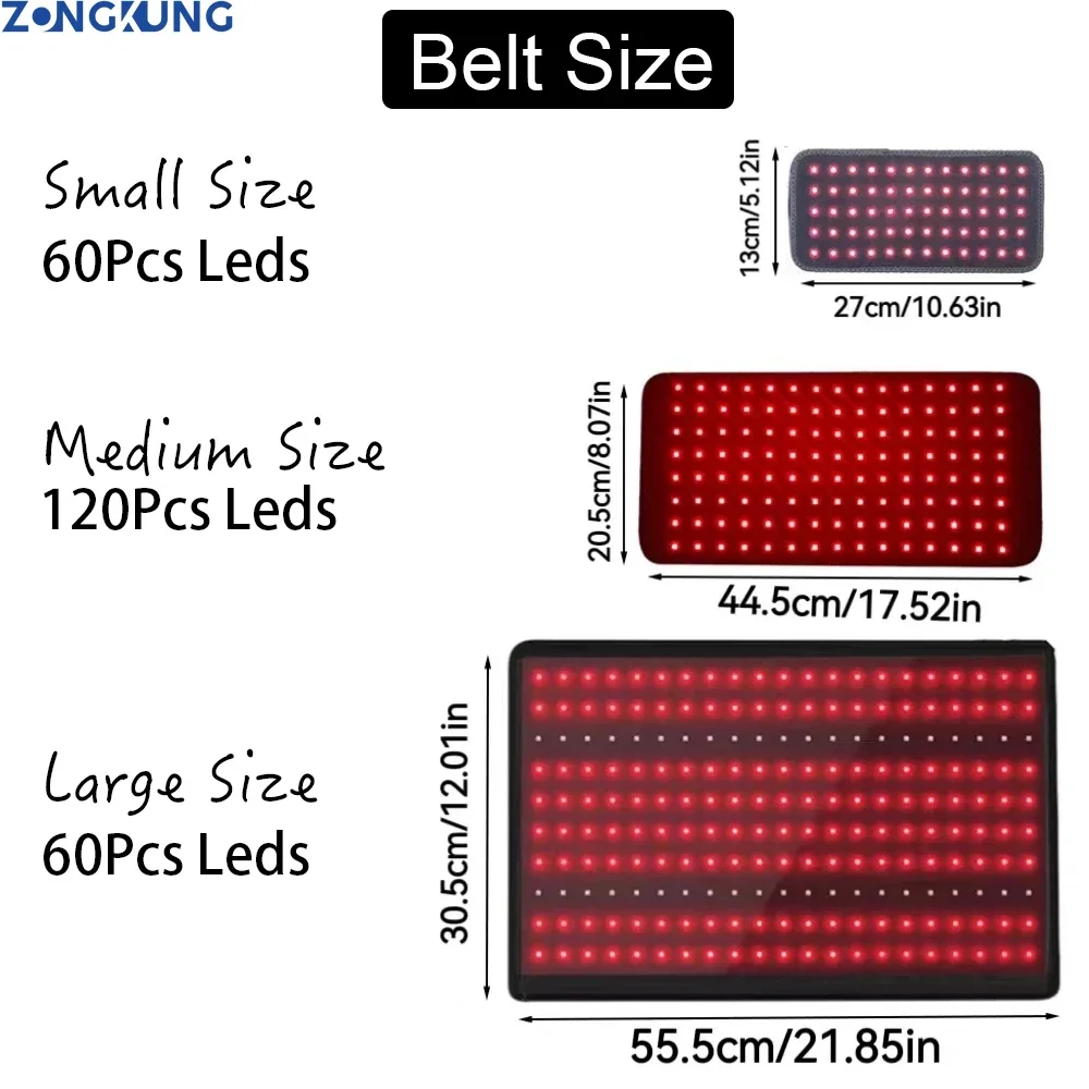 ZOGNKUNG Red ＆Infrared Light Belt 660nm And 850nm Full Body Wrap Burn Fat Wrap Slimming Machine Waist Pad