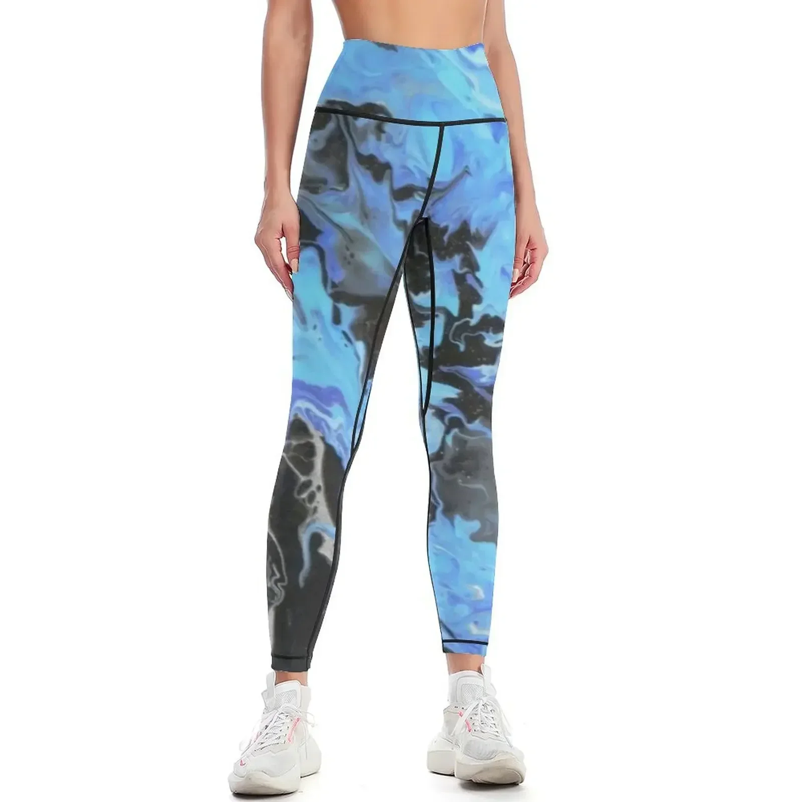 

Blue Monday abstract art Leggings Women's fitness active wear gym's clothing exercise clothing for Womens Leggings