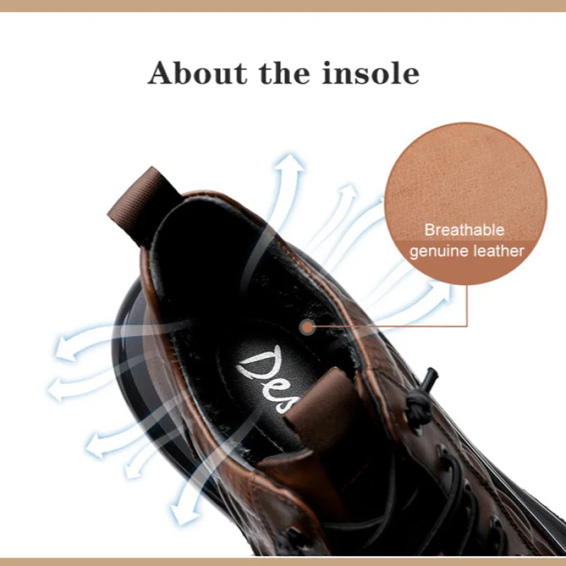 الرجال الشتاء سميكة القاع حذاء كاجوال خفيفة فاخرة موضة وسادة هوائية جلد البقر التمساح طباعة أحذية رياضية الارتفاع رفع عدم الانزلاق #4