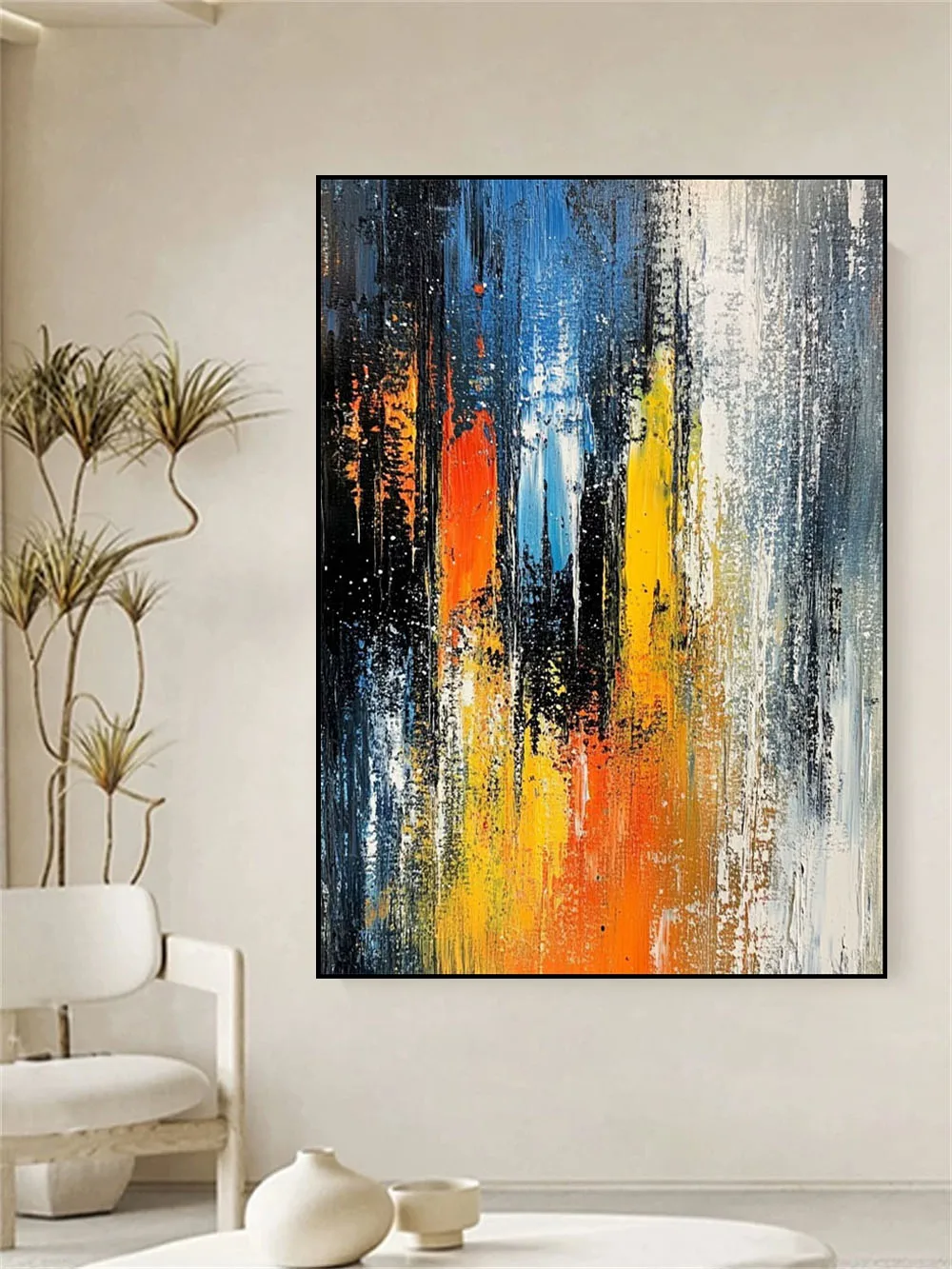 

Modern Pure Hand Drawn Texture Abstract Oil Painting Living Room Bedroom Wall Decoration Art Large-Sized Home Hanging Painting