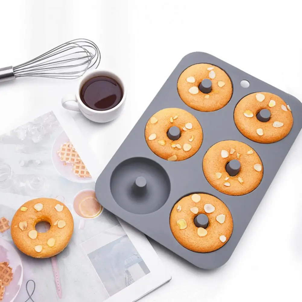 Silicone Mold Silicone Donut Mold Lightweight DIY Baking Tool  Excellent 6 Holes Silicone Donut Mold Baking Pan