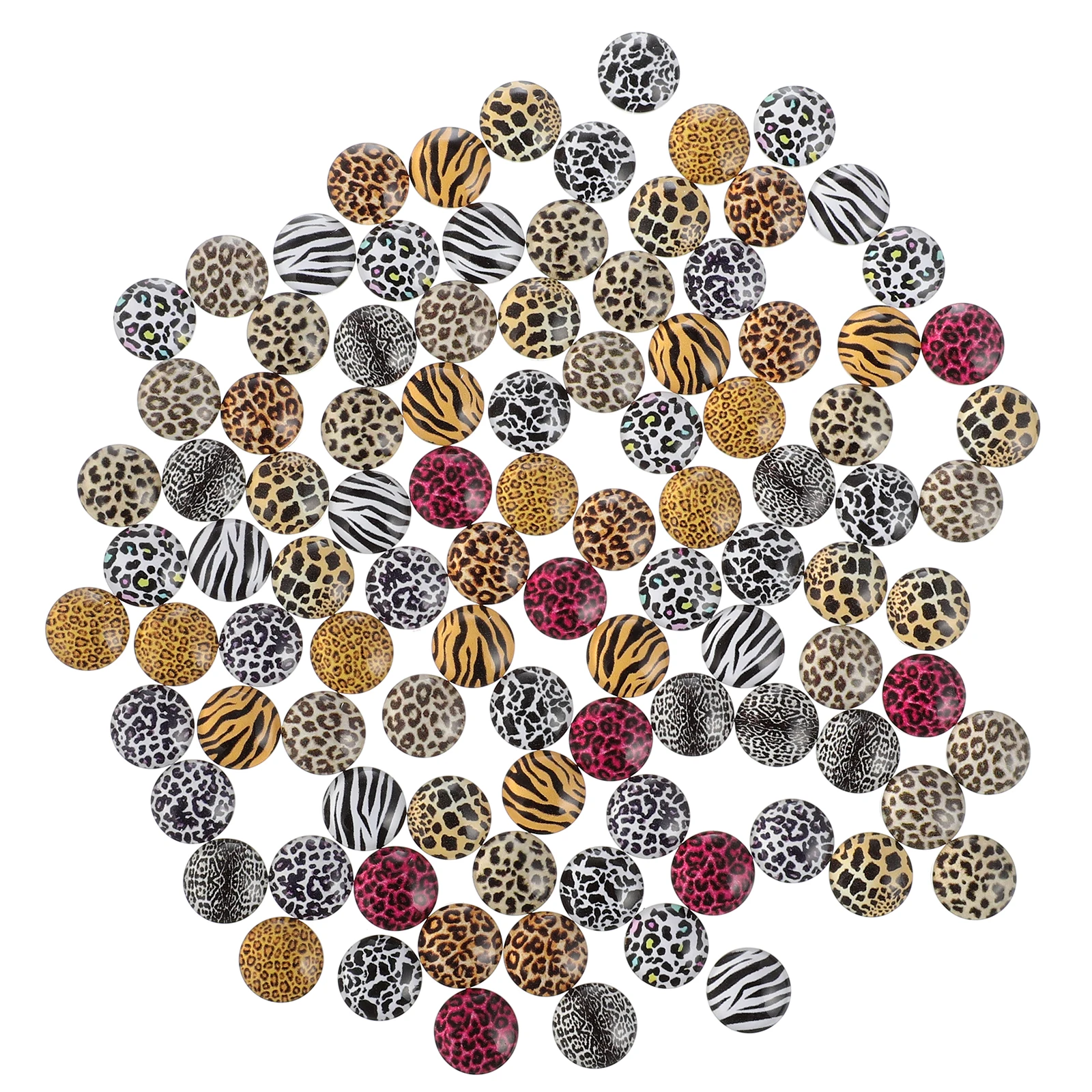 

200Pcs Unique Glass Cabochons Leopard Pattern DIY Jewelry Accessories Crafts