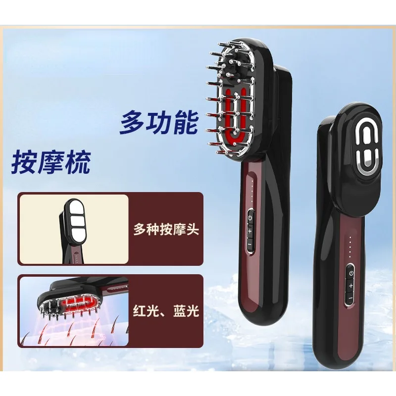 Blue Red Light Micro Hair Comb Multifunctional Micro Current Meridian Electric Massage Comb Scalp