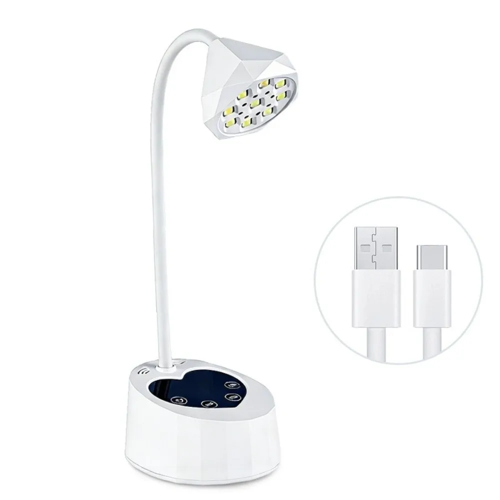 

USB Type-C UV LED Nail Lamp 360° Bendable with 4 Timer Settings Rechargeable Nail Lamp LCD Touch Control Drying Nail Dryer