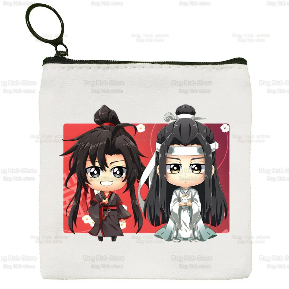 Mo Dao Zu Shi The Untamed monedero pequeño para mujer, Mini Lan WangJi Wei Wu Xian, bolso de mano, lindo estuche para llaves de lona, monedero