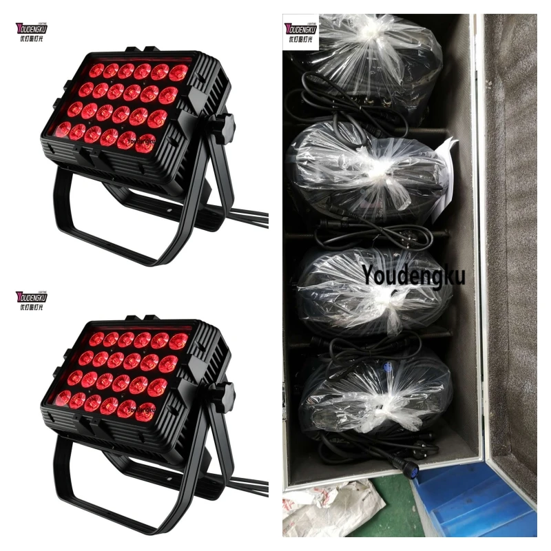 

Комплект из 4 шт. с кейсом для транспортировки: уличный светодиодный прожектор City Color 24*18W RGBWA UV 6-в-1 DMX, мощный, водонепроницаемый, IP65