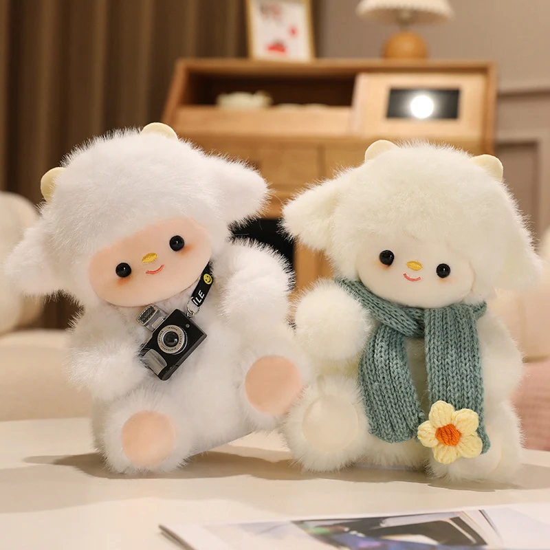 Schattig klein schaap knuffel beer egel pop knuffeldier schattig harig wit lam pluche kussen Kawaii kerst verjaardagscadeau