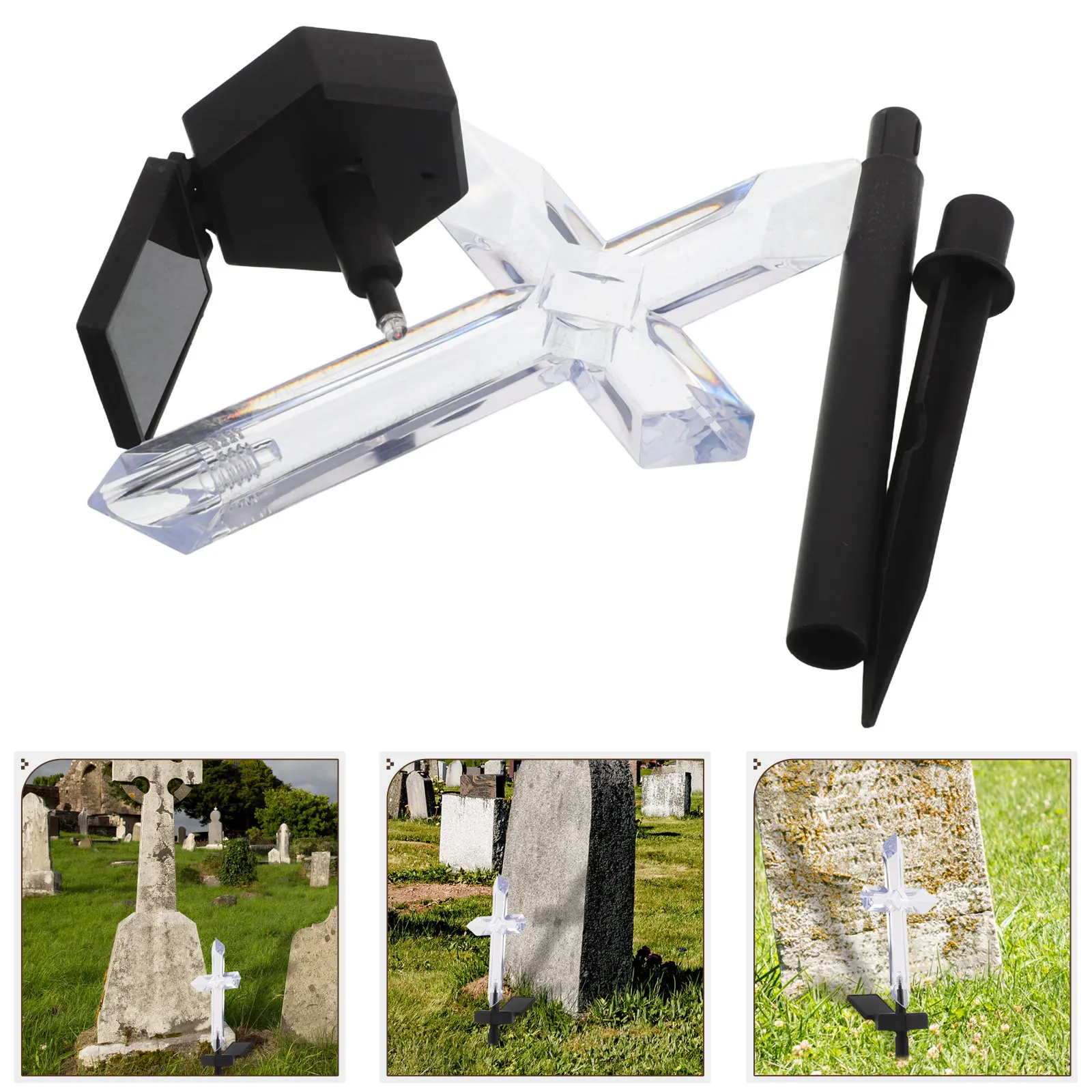 

Солнечные садовые светильники-кресты для кладбищ и украшения могил