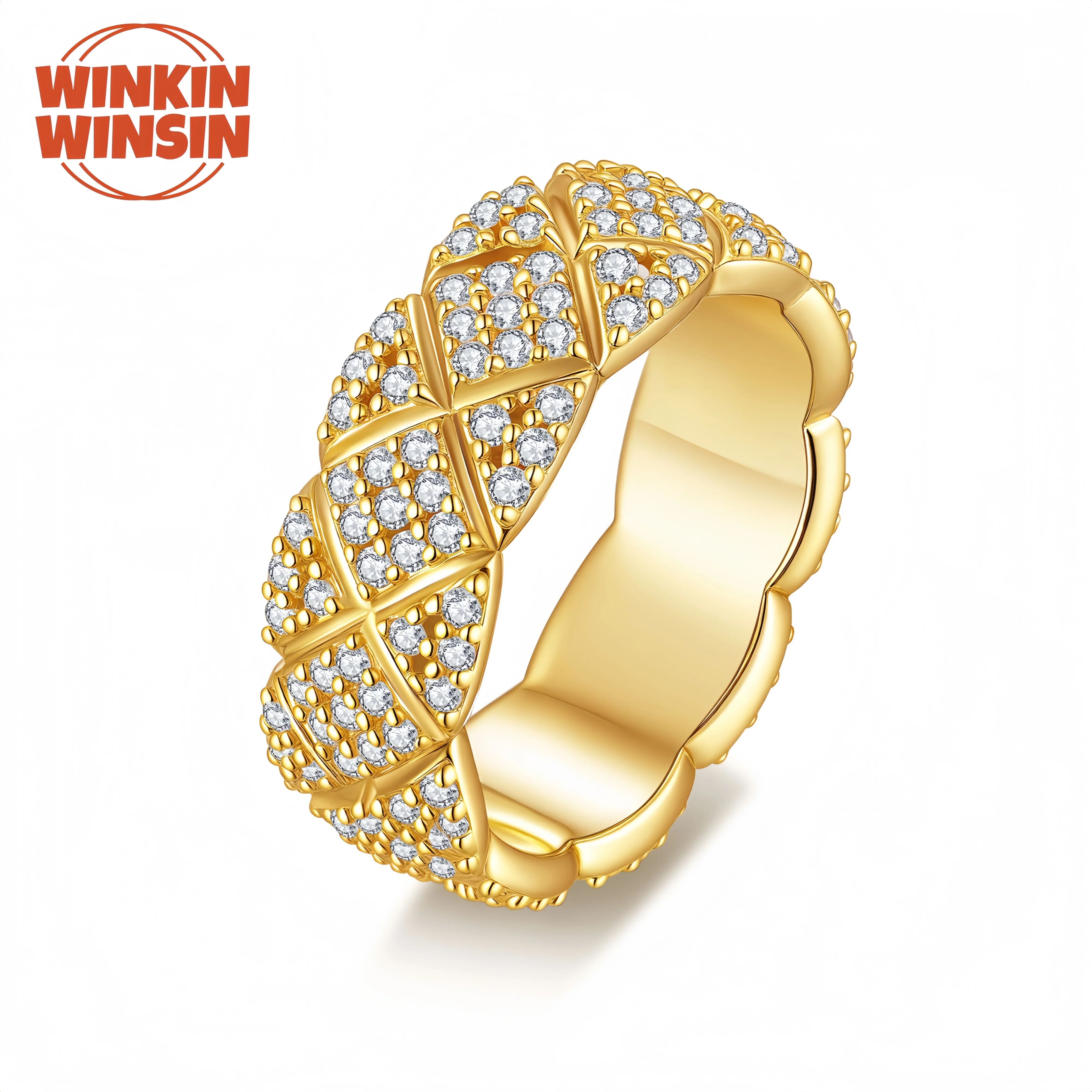 

Winkin Winsin Brand New Arrival S 925 Sterling Silver Woman Lover Mosangshi Lingge GRA Certificate Party Ring Accessories