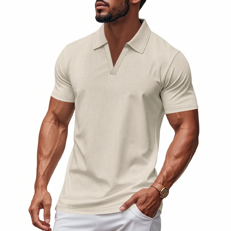 Summer Short Sleeve T-shirt & Polo Shirts, Men's Lapel Tops, Slim-fit Casual Fashion Wear, All-match Summer Apparel