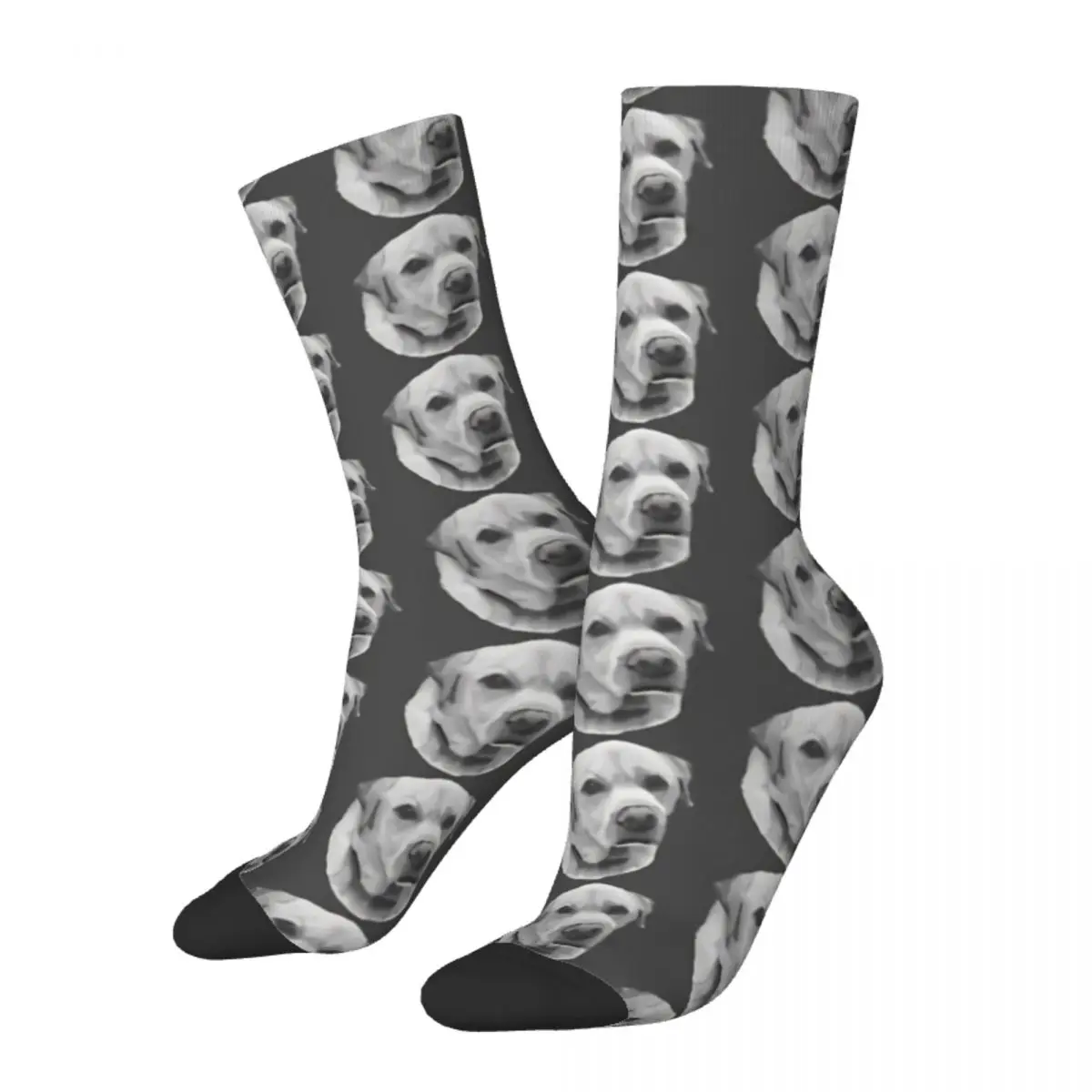 Hip Hop Retro Monochrome Labrador Crazy Men's Socks Dog Unisex Harajuku Pattern Printed Funny Novelty Happy Crew Sock Boys Gift