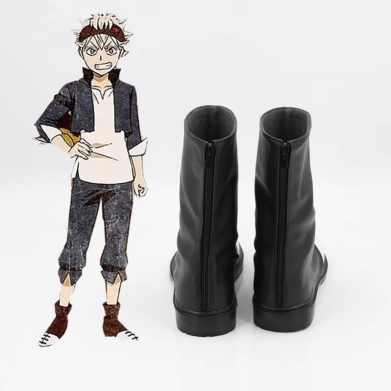 Scarpe da costume cosplay Black Clover Asta Stivali fatti a mano in ecopelle
