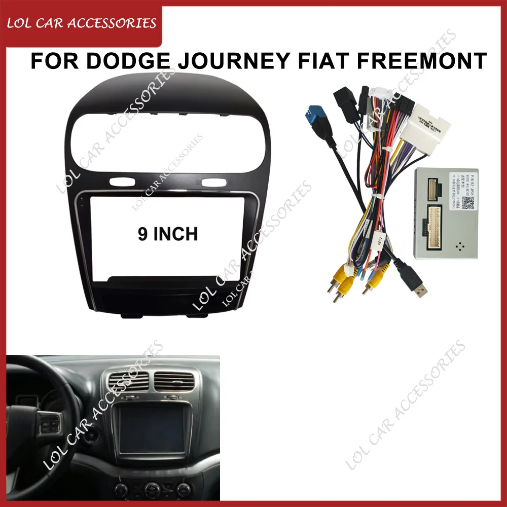 

9 Inch Fascia For Dodge Journey Fiat Freemont Car Radio Stereo GPS MP5 Android Player Head Unit 2Din Panel Dashboard Frame Cover