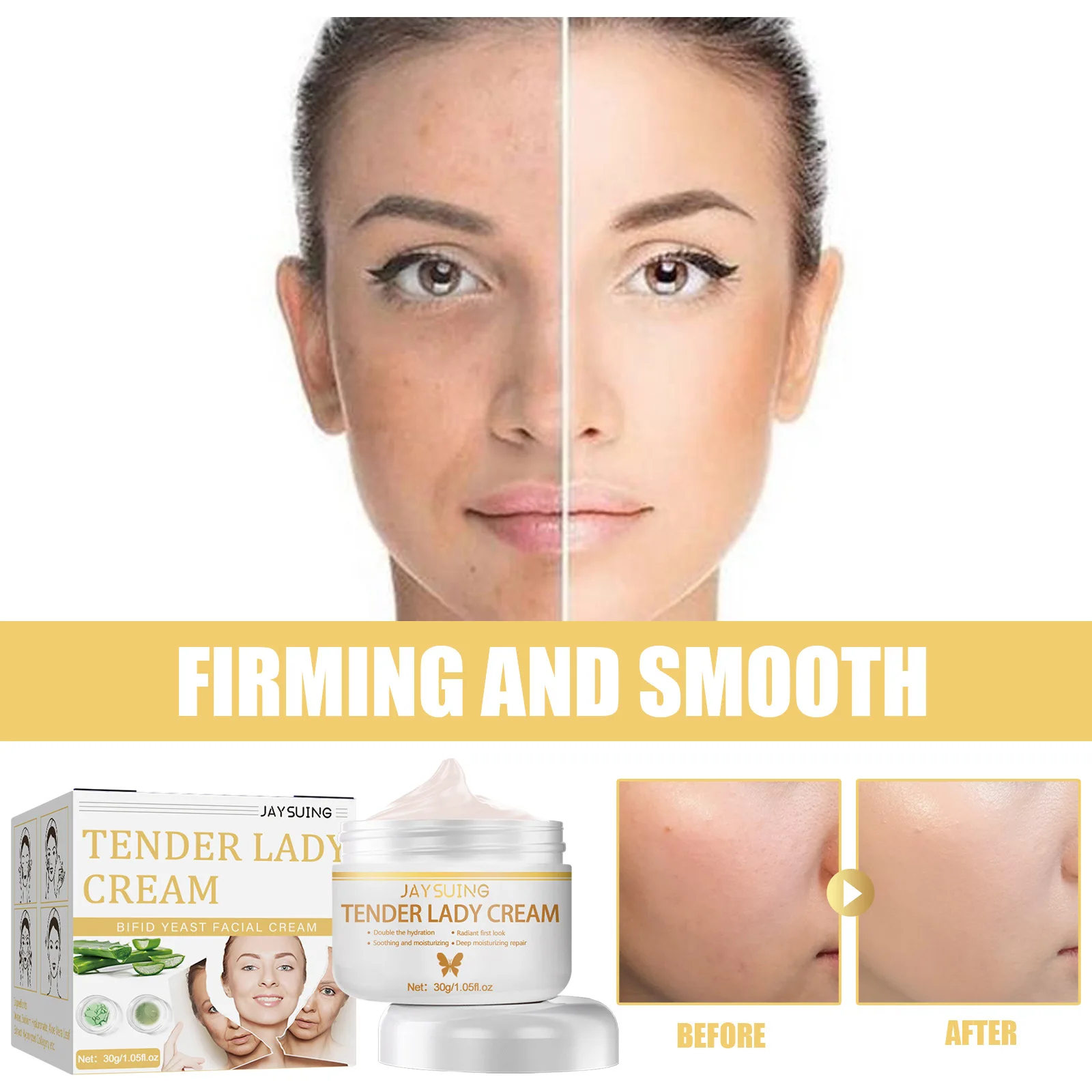 Tender Lady Cream Anti Aging Reduce Fine Lines Moisturizing Tender Brightening Concealer Repair Antioxidant Cream Skin Care