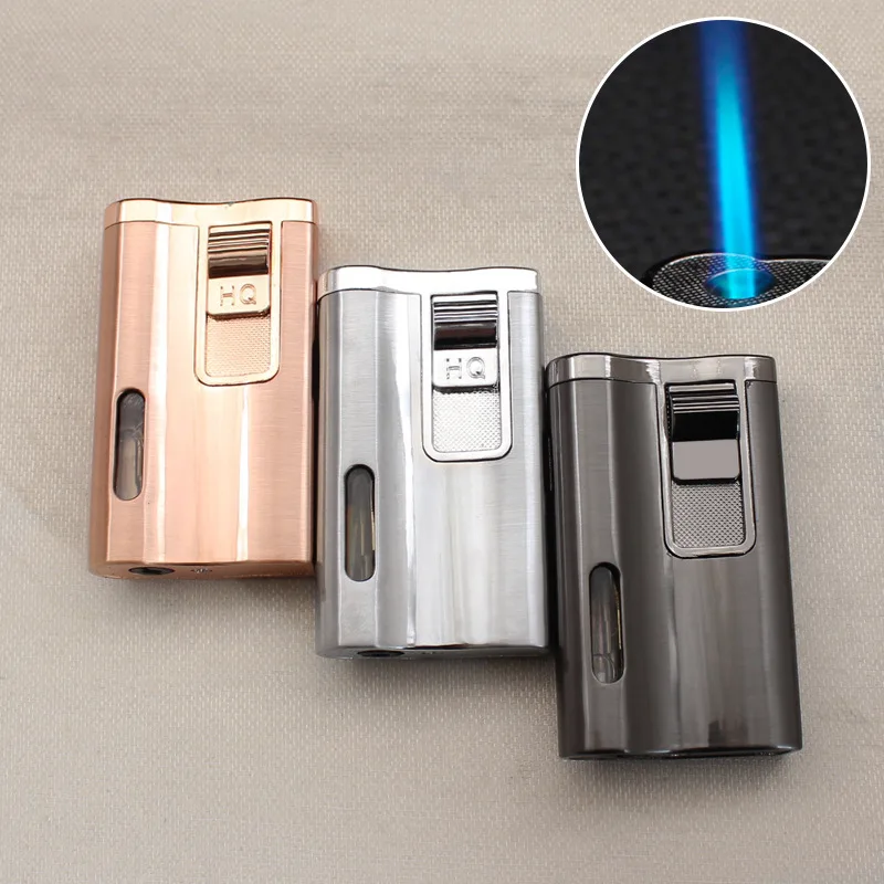 

New Outdoor Windproof Metal Turbo Torch Jet Lighter Portable Kitchen BBQ Camping Cigar Lighters Tool Men's High End Gifts