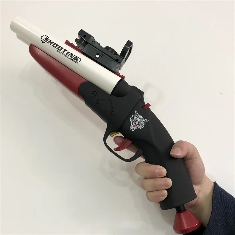 Soft Bullet Gun Toy Manual Foam Dart Shell Ejection Blaster Double-barrel Shooting Launcher Model For Children Adults Shooting