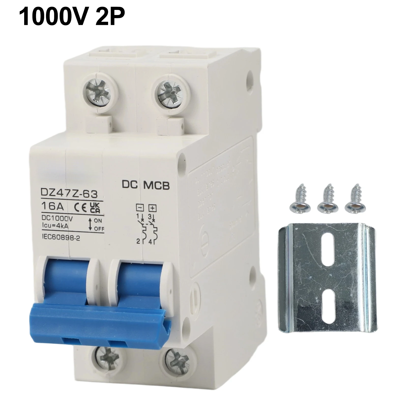 مصدر طاقة تيار مستمر 1000 فولت درجة حرارة التشغيل المعزل-25 درجة مئوية 60 درجة مئوية تيار تصنيف 32A قدرة كسر 4kA قطاع دارة