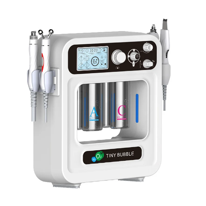 4 IN 1 Aqua Jet Peel Spa Oxygen Infusion H2O2 AquaSure Skin Scrubber Tiny BUBBLE Dermabrasion Facial Machine