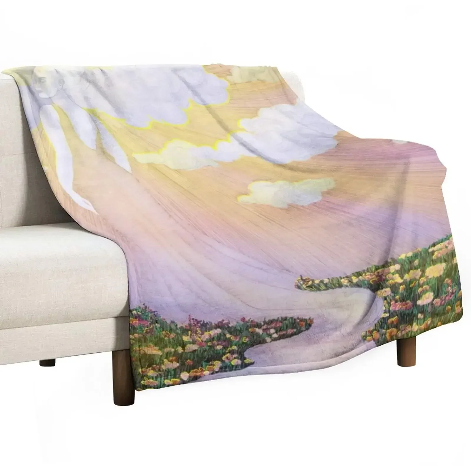 Dawn Spirit of the River and Sky Throw Blanket christmas gifts Quilt Bed linens Baby Personalized Gift Hair Blankets
