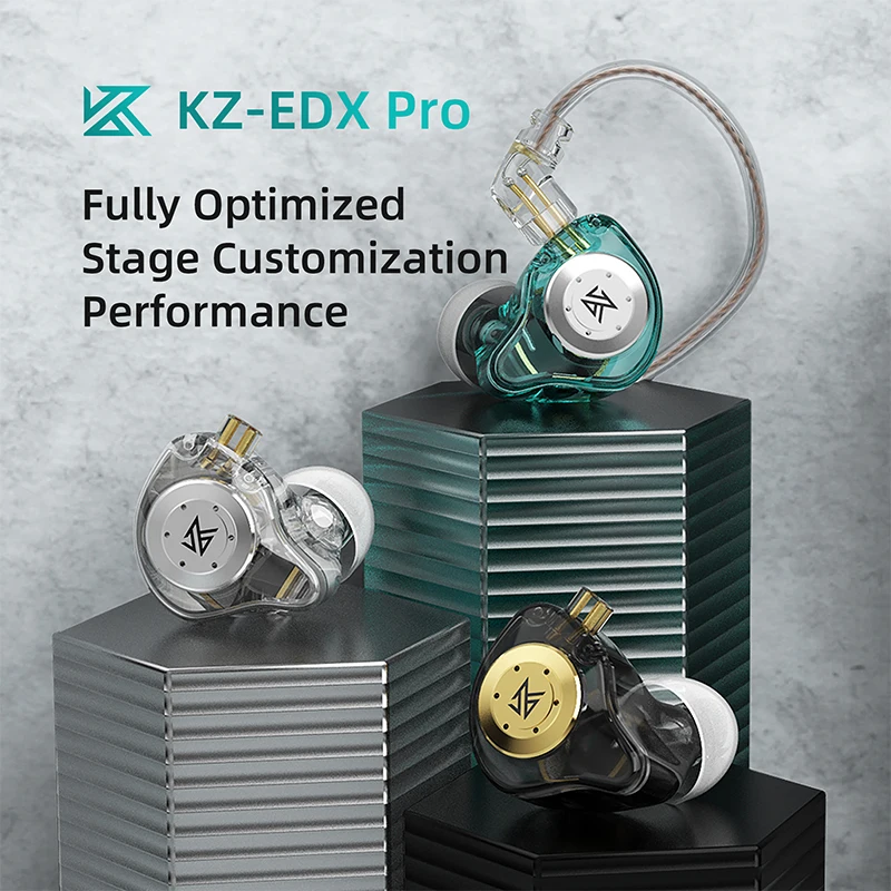 In Ear Monitor KZ EDX ProHeadphones HiFi Dynamic Driver Earphones Heavy Bass Noise Isolating Wired Earbuds For Music Gaming