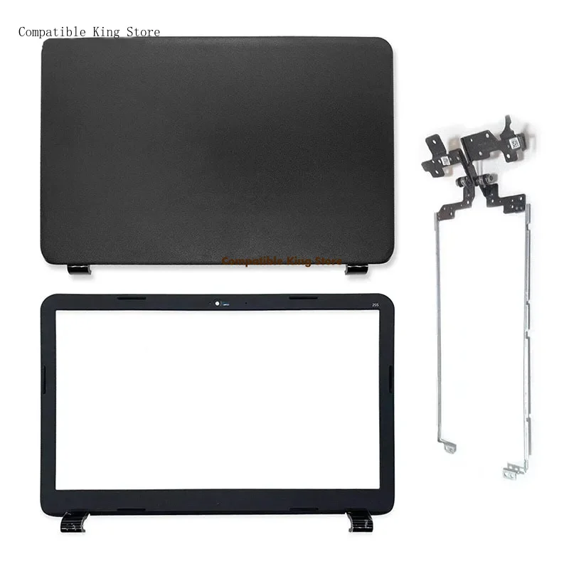 D New LCD Back Cover + Front Bezel + Hinges (Matte Black) For HP 15-G 15-R 250 G3
