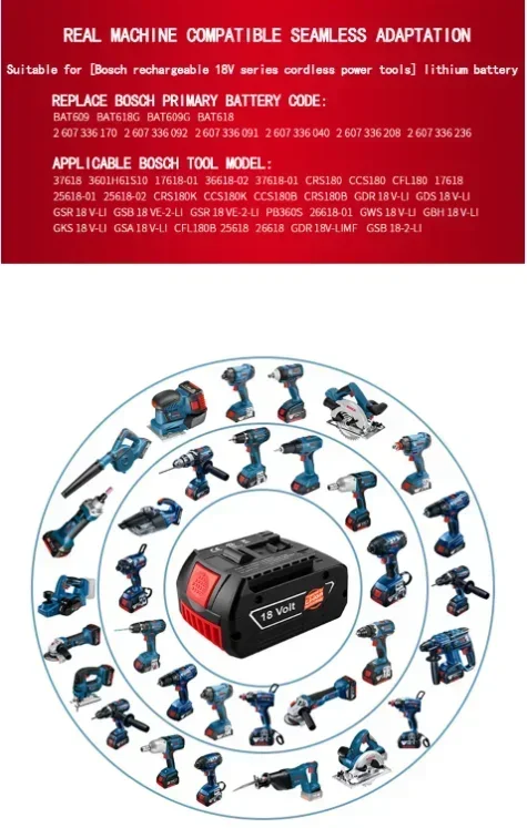 6.0Ah بطاريات قابلة للشحن عالية الأداء لبوش 18 فولت المهنية GSR/GKS/GWS/GSB/BAT أداة السلطة بطاريات ليثيوم أيون وشاحن