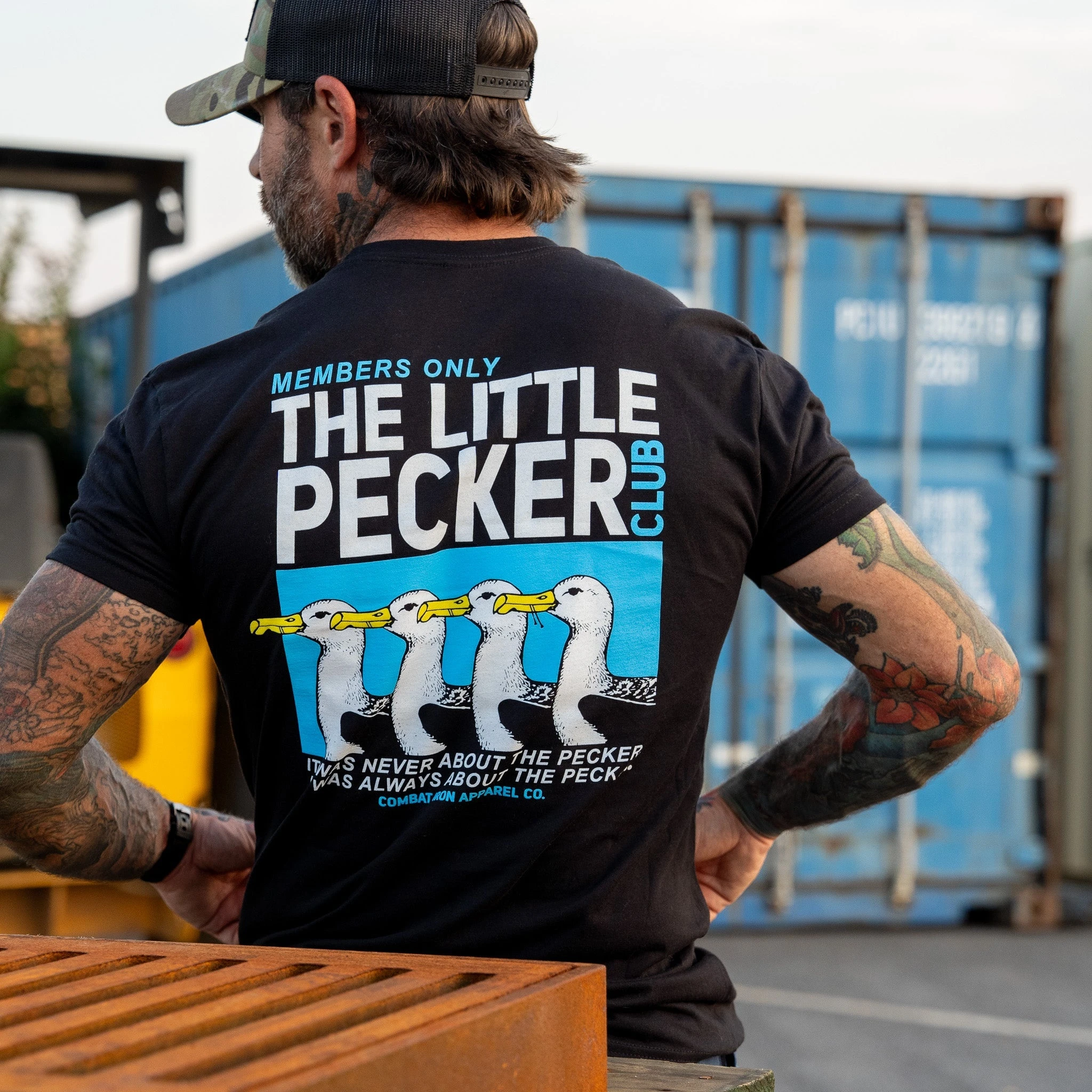 Men's Women's Oversized Crew Neck T-Shirt  The Little Pecker Club Members Only Ducks Funny Vintage Short Sleeve Casual Tee
