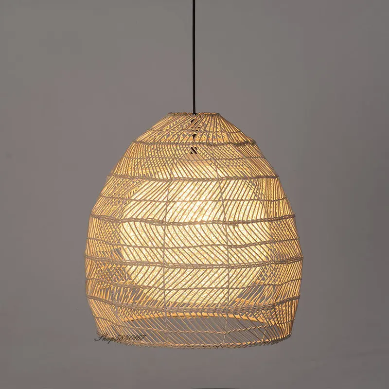 

Modern Chinese Handmade Rattan Bamboo Hanging Lamps Japanese Living Room Restaurant Attic Aisle Retro Lamp Southeast Asian Lamp