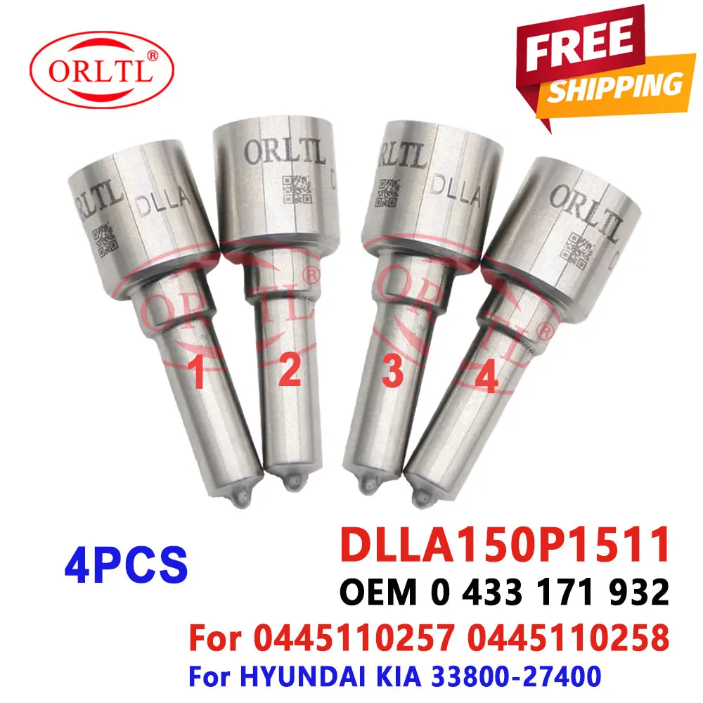 

DLLA150P1511 For HYUNDAI 0445110257 0445110258 33800-27400 3380027400 Nozzle 0433171932 New Fuel Injector Nozzle 4pcs