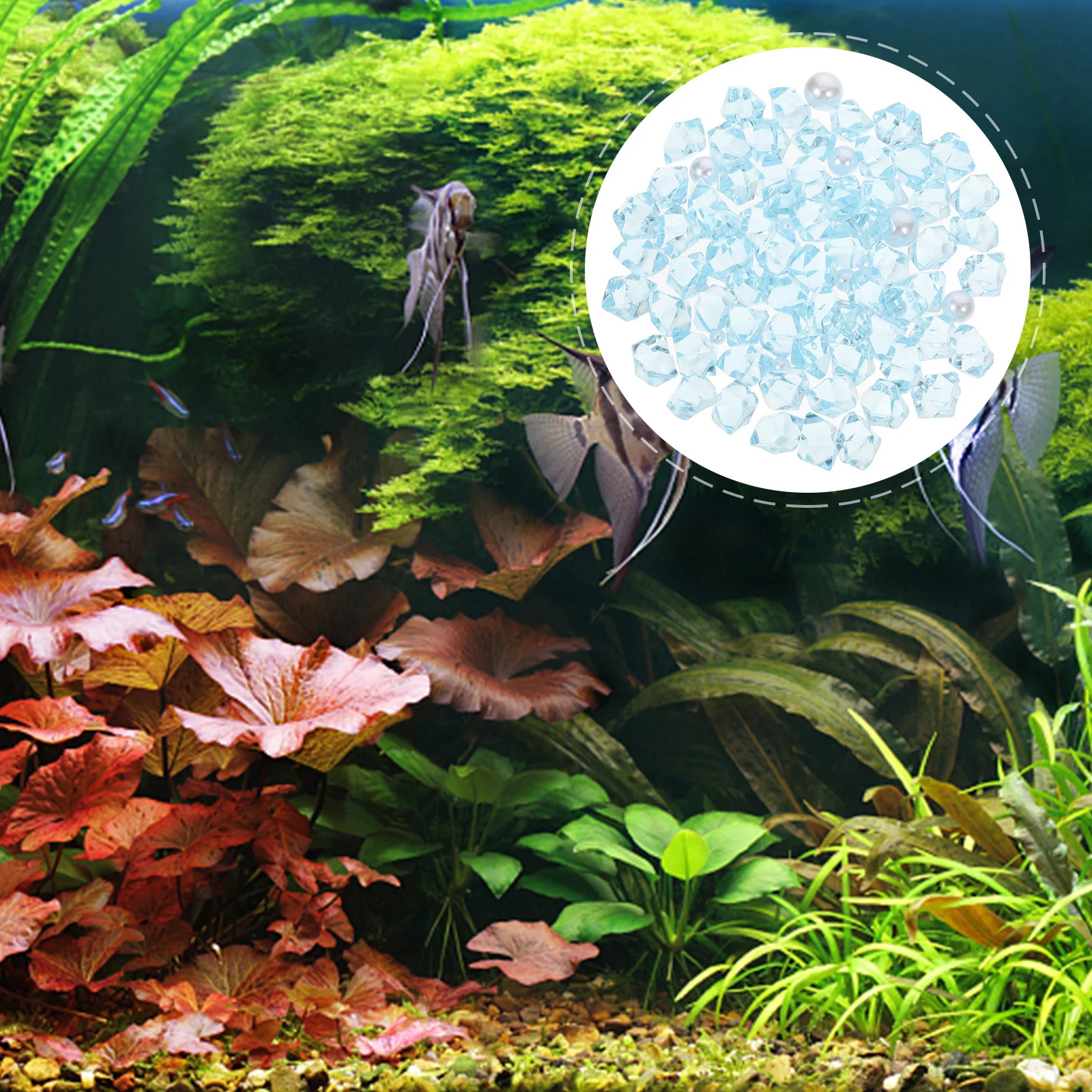 

Pearl Crystal Decorative Stones Clear Resin Aquarium Gravel For Fish Tank Natural Landscape Rocks Bonsai Vase Fillers